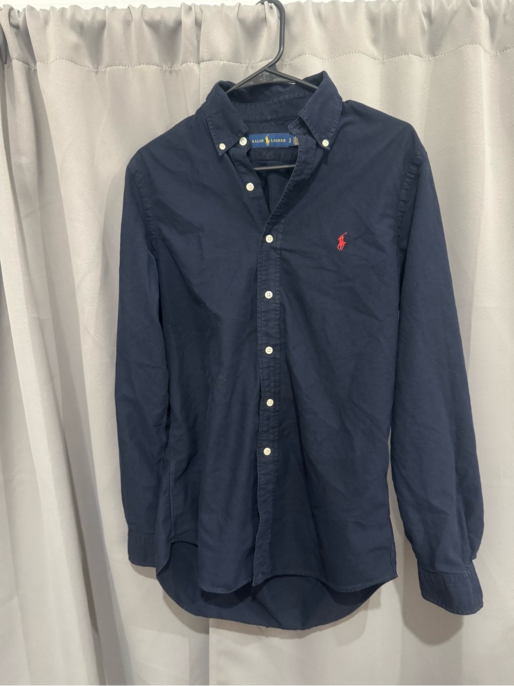 Ralph Lauren Men’s Navy Button-Down Oxford Shirt - Red Pony Logo